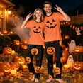 thumbnail image 6 of Family Pajamas Matching Sets - 2 piece Pumpkin Face Short Sleeve Tops+Pants Outfit Sets,Matching Halloween Pjs for Family Couples Women Men for 2XL Pjs, 6 of 8