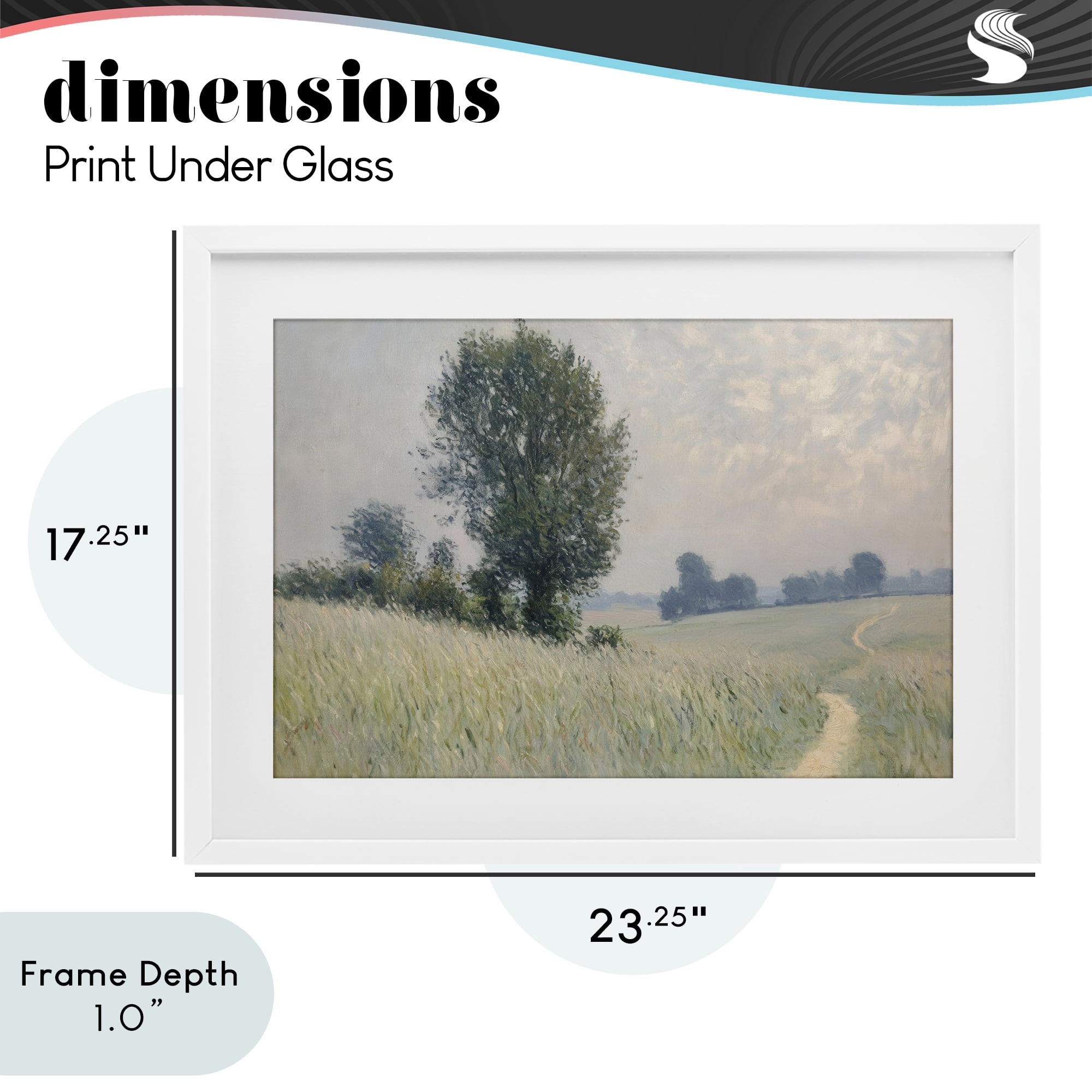 Stupell Industries Tall Grass Path Through Meadow White Framed Print Under Glass, design by Petal Prints Design
