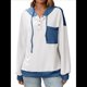 thumbnail image 1 of Sudadera con Capucha para Mujer 2025, Cuello Abotonado, Cordón Ajustable, Sudadera Informal de Larga, Camisetas. y Azul XXL, 1 of 9