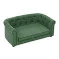 thumbnail image 5 of Hassch Modern Dog Sofa - Comfortable Pet Furniture Couch Bed with Arc-Shaped Armrest and Backrest in Button Tufted Design, Cozy Padded Seat Cushion, for Medium or Large Dogs, 38"L x 22"W x 15"H,Green, 5 of 8