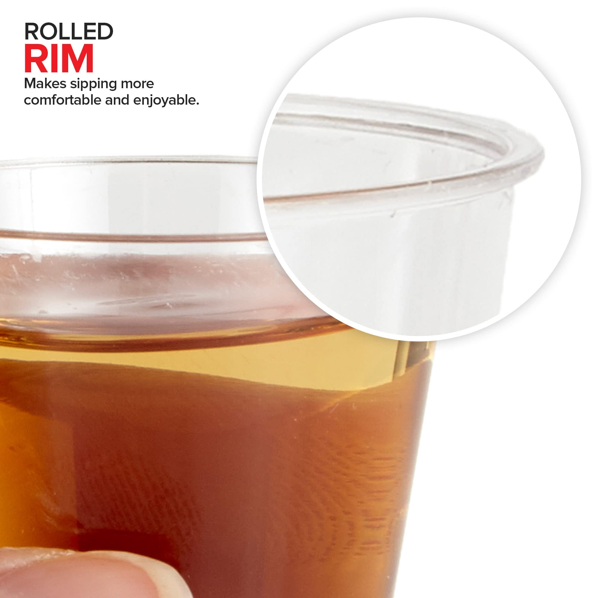 Stock Your Home 100 Pack - Mini Plastic Shot Glasses (1oz) Clear Disposable Cups for Jello Shots, Wine Tasting, Liquor, Whiskey, Pudding, Sample Cup for Halloween and Elegant Parties
