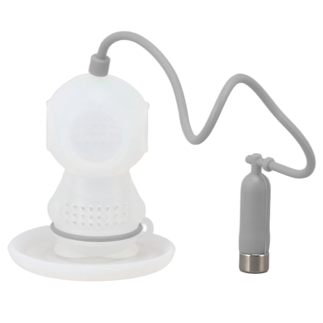 Silicone Tea Infuser, Cute Diver Shape Tea Strainer Temperature Flexible Chain Reusable Dishwasher Safe With Drip Tray For Fruit Tea