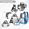 thumbnail image 3 of ZUXONGSY Rainbow Elephant Print Kids Clear Backpack Set, 3 Pcs Heavy Duty Transparent Bookbag with Lunch Bag, See Through School Bags for Elementary Middle High School, 3 of 5