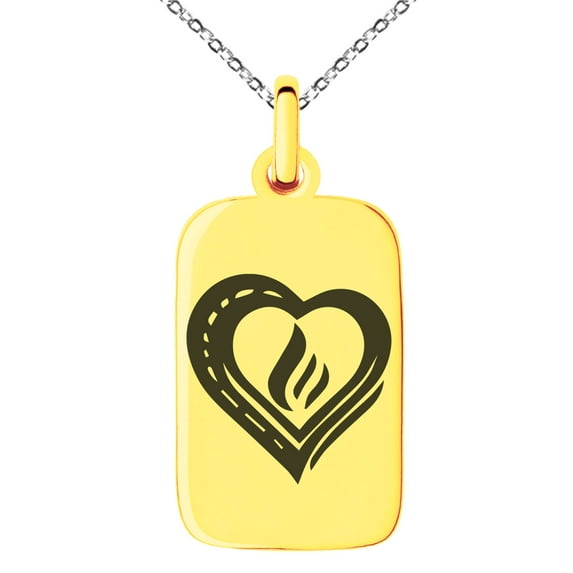 Stainless Steel Life Magic Rune Engraved Small Rectangle Dog Tag Charm Pendant Necklace