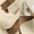 thumbnail image 6 of 5-Pair Women's Solid Mid-calf Socks for Fall and Winter, Warm Knit Crew Socks with Soft Cotton Blend for Everyday Comfort, 6 of 8