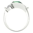 thumbnail image 4 of Three-Stone Engagement Ring for Women - 3.5ct Simulated Emerald in 14K White Gold Promise Ring, 4 of 6