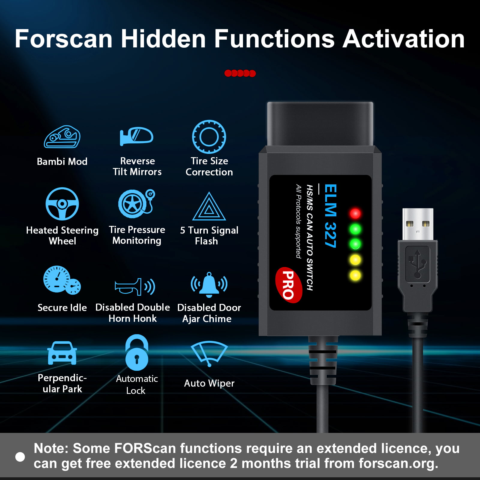 For Ford FORScan Pro Software OBD2 Scanner USB Adapter Hidden Function  Program