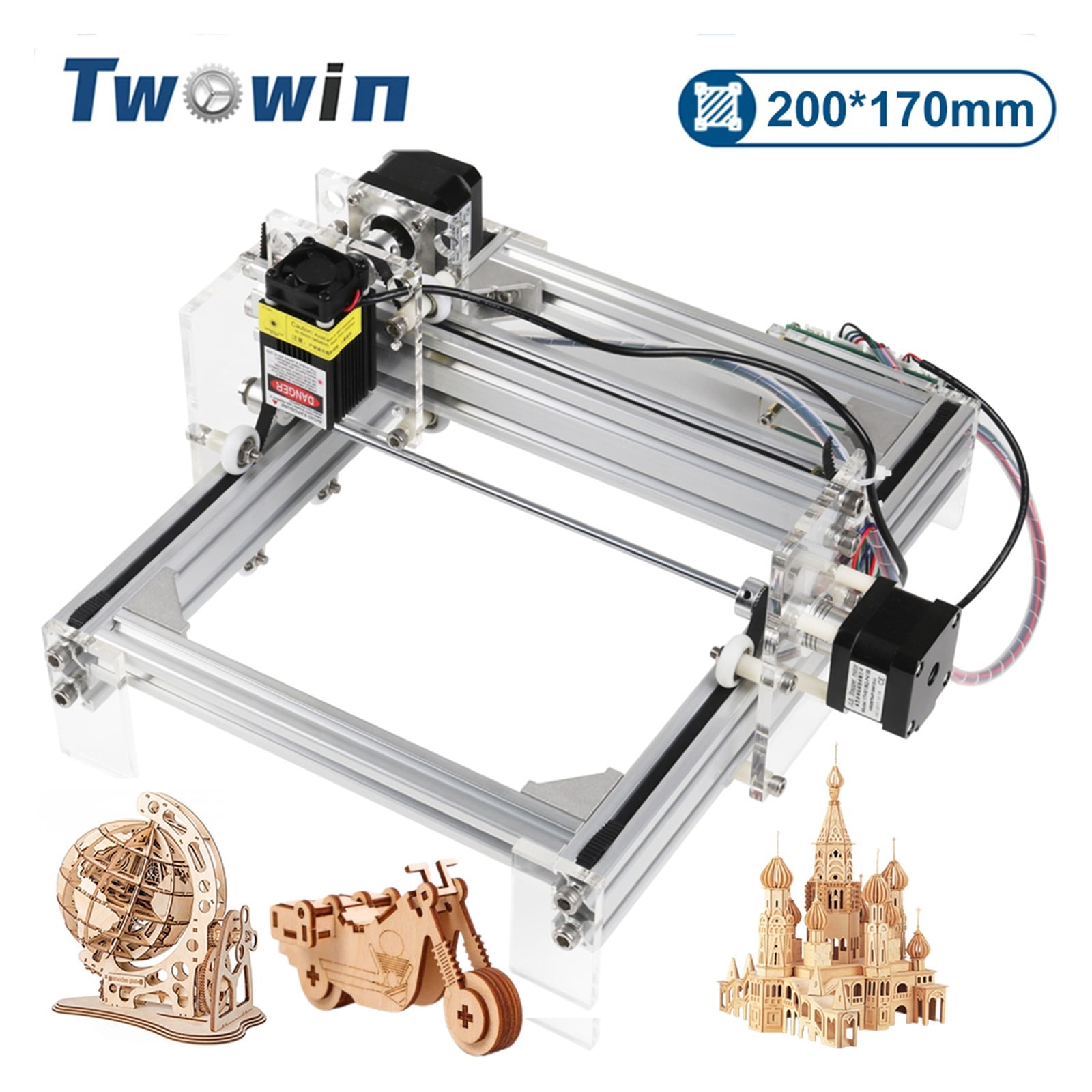 20W MINI DIY Desktop Engraving Machine Picture LOGO CNC Printer Working Area 20cm*17cm Wood Router Engraver