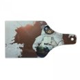 thumbnail image 1 of Outer Space Cutting Board, Kitty Cosmonaut on Earth World in Front of Color Splash Surreal Design, Decorative Tempered Glass Cutting and Serving Board, Wine Bottle Shape, Red White, by Ambesonne, 1 of 1