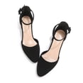 thumbnail image 3 of LuckLilac Women's Round Toe Pumps Ankle Strap Low Buckle Block Heel Sandals Dress Wedding Office Party Shoes, 3 of 5