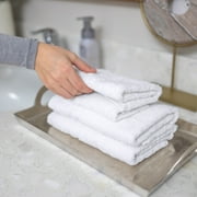 Hawmam Linen White Hand Towels For Bathroom - Luxury 16 x 29 600 GSM 100% Turkish Cotton - Soft, Fluffy, Low Lint, QuickDry, Absorbent - Set of 4, Perfect for Spa, Gym, Airbnb, Hotel - Set of 4