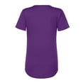 thumbnail image 4 of Pntutb Mujeres Moda Encaje Empalme Sólido O-cuello Camiseta de manga corta Blusa tops Pntutb Pntutb-9007, 4 of 4