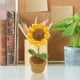 thumbnail image 1 of Decoración de maceta con flores tejidas a mano | Rosa de ganchillo tejida en fibra de poliéster | Mini decoración para el salpicadero, la oficina o el hogar | Planta artificial sin mantenimiento, 1 of 4
