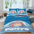 thumbnail image 2 of Ponyo Conjunto de sábanas temático, trío de piezas, cómodo y amigable con la piel, diseño único, regalo de decoración para el hogar para familiares, amigos y fans,135cm *200cm, 2 of 6