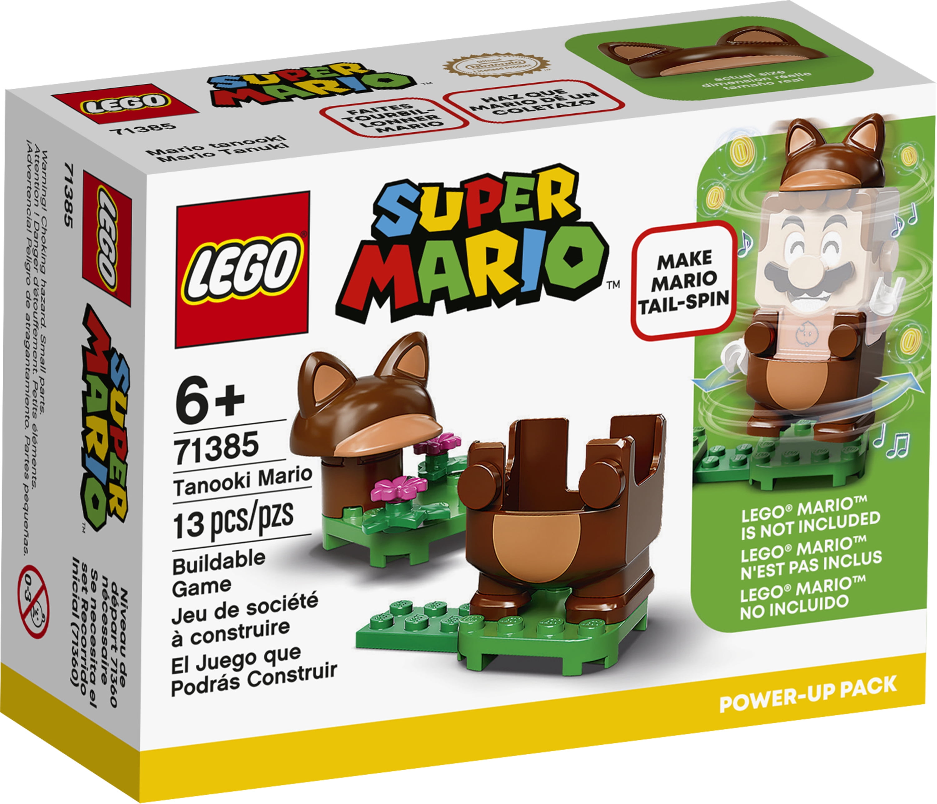 LEGO Super Mario Bros Interactive Tanooki Mario Power Up Pack 71385 Building Set 13 Pieces Starter Toy Walmart