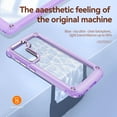 thumbnail image 5 of ELEHOLD Rugged Clear Case for Samsung Galaxy S24 Ultra Hybrid Hard PC Crystal Clear Back+Soft TPU Shockproof Design Slim Lightweight Support Wireless Charging Galaxy S24 Ultra Case -  Purple, 5 of 9