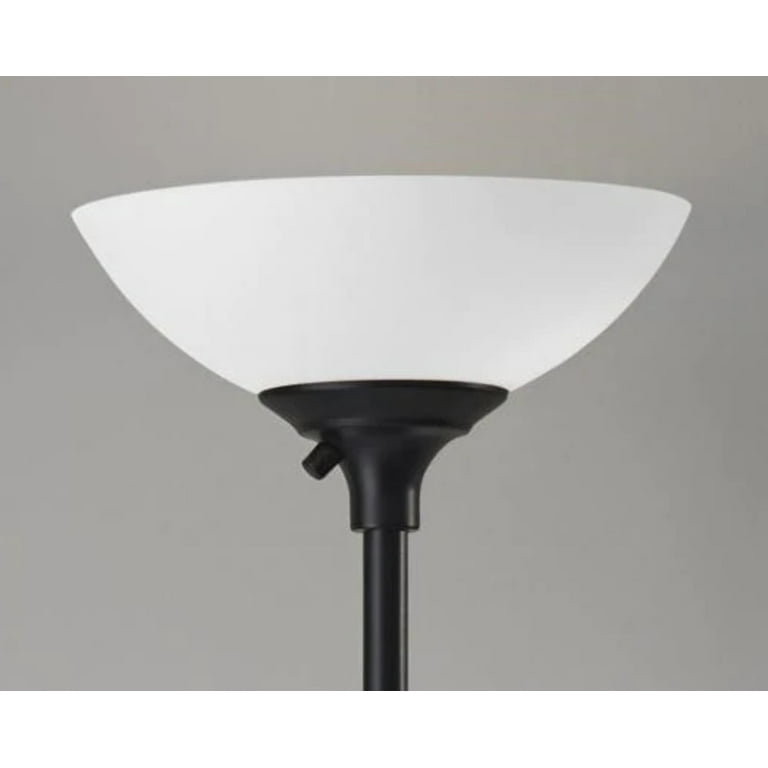 Tailored Black Metal Torchiere With Bright Illumination Tailored Black Metal Torchiere With Bright Illumination