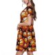 thumbnail image 2 of Fotbe Vintage Basketball Vestido Largo de Moda para Mujer, Vestido Tipo Camiseta con Manga Corta y Estilo Casual a Rayas y Bloques de Color, 2 of 6