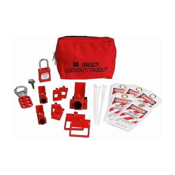 Brady Lockout Kit,5 Lockouts,5 Tags,Red 153669