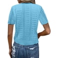thumbnail image 5 of Sewkxo Short Sleeve Summer Cardigan Sweaters for Women 2026 Lightweight Shrug Crochet Beach Cover Ups,Light Blue XS, 5 of 8