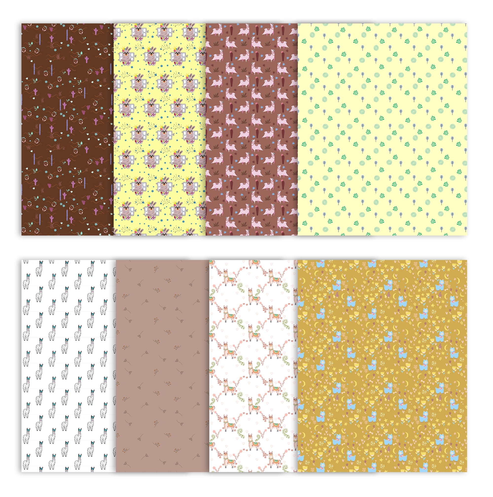 Soimoi 8 Pc Fat Quarter Bundle- African Animals Cartoons Print 18"x 22" DIY Patchwork- 100% Cotton Pre-Cut Quilting Fabric Multicolor