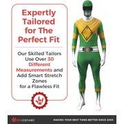 Morphsuits Adult Green Power Ranger Morphsuit Mens Superhero Fancy Dress Costume Halloween Green L