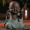thumbnail image 3 of Yuarrent Adición en miniatura de monjes budistas de cerámica para un ambiente tranquilo, figuras decorativas de Buda Decoración del hogar Tipo 4, 3 of 6