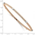 thumbnail image 3 of Sterling Silver Rose Gold-plated CZ Polished Textured Bangle, 3 of 5