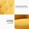 thumbnail image 3 of Velvet Tufted Office Chair Upholstered Swivel Modern Adjustable Armchair Metal Base Home Bedroom Mustard, 3 of 7
