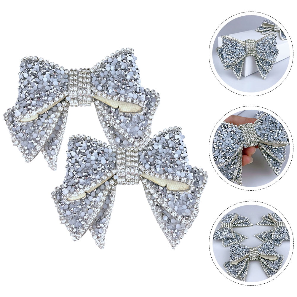 WORGEOUS 10 Pcs Rhinestone Shoe Charms with Bowknot Design, Decorative Accessories for Women’s Shoes
