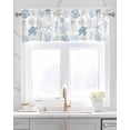 thumbnail image 2 of Coastal Ocean Blue Coral Linen Curtain Valance for Bedroom/Bathroom/Kitchen/Office/Living/Dining Room Window,Summer Turtle Starfish Shell Seahorse Rod Pocket Topper Decorative Cafe Drapes Panel 60x18, 2 of 6