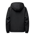 thumbnail image 5 of Zenithor Men's Hooded Windbreaker Jacket Zip Up Rain Coat Solid Long Sleeve Elastic Cuffs Pockets Spring Fall Outdoor Outerwear Black(XXS-3XL), 5 of 9
