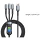 thumbnail image 3 of Cable de datos trenzado de carga rápida LED transparente de 100 W triple en uno, 3 of 8
