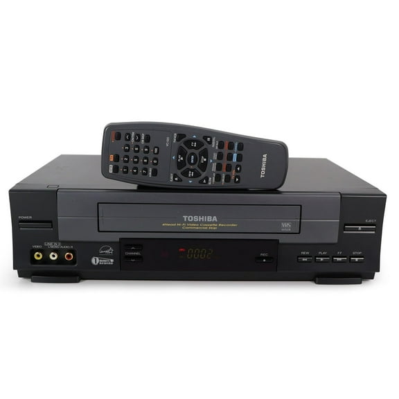 Restored Toshiba W-528 4-Head Hi-Fi VCR w/ Original Remote, Manual, A/V Cables, & HDMI Converter (Good) (Refurbished)