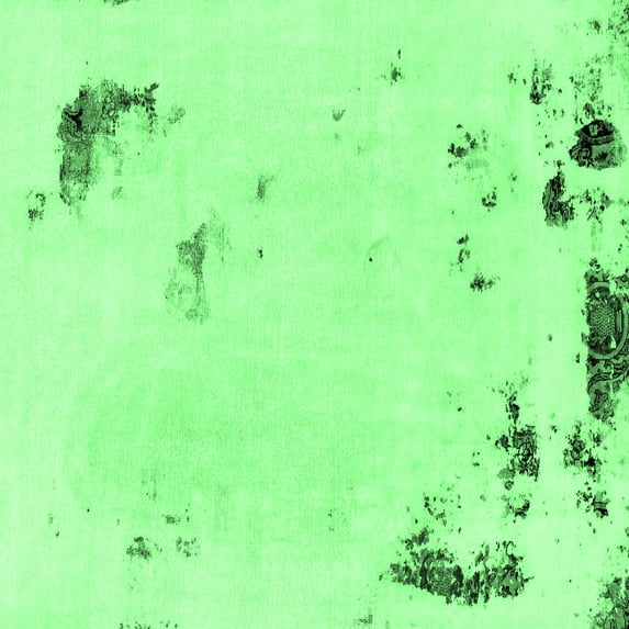 Ahgly Company Indoor Square Abstract Emerald Green Modern Area Rugs, 4' Square