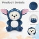 thumbnail image 3 of Plush dress up toy with removable cartoon monster alien dog hat, cartoon bear stuffed toy animal plush toy bear blue for toddler girlfriend birthday, 3 of 4