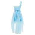 thumbnail image 2 of MSemis Girls One Shoulder Chiffon Party Dress Rhinestone Sash Bridesmaid Wedding Party Dresses Prom Gown Light Blue 14, 2 of 5