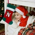 thumbnail image 2 of 18 Inches Monogram Christmas Stockings With Letters Large Soft Christmas Stockings Red Velvet With White Soft Plush Cuff For Christmas Xmas Tree Holiday Fireplace, 2 of 5