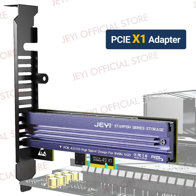 M.2 NVME to PCIe 4.0 3.0 Adapter With Aluminum SSD Heatsink, NVMe 64Gbps Gen4 PCIE X4 X8 X16 Expansion Card for Desktop PCIE x1