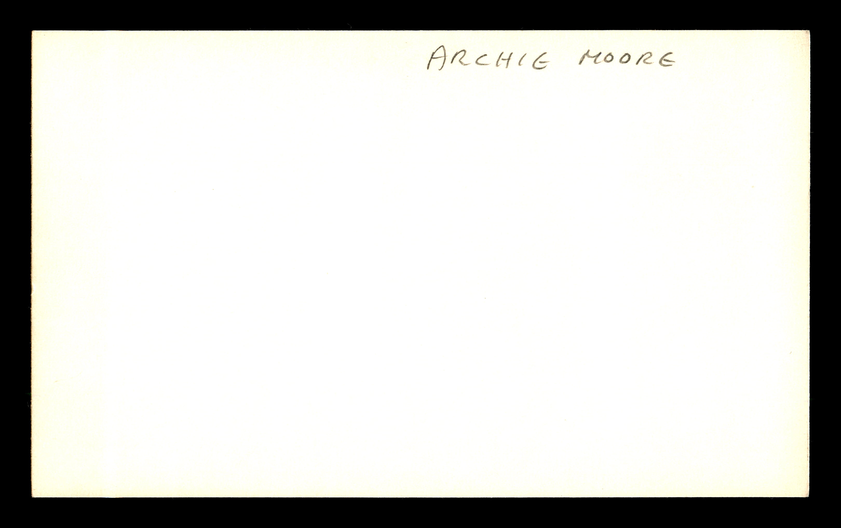 Archie Moore Autographed 3x5 Index Card Light Heavyweight Champ SKU #179734