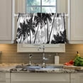 thumbnail image 5 of Palm Tree Kitchen Curtains 2 Panels UV Protected Tier Curtains, Half Window Curtains Kitchen Tiers for Guest Room Bathroom Sink Laundry Room Basement,24"x27", 5 of 7