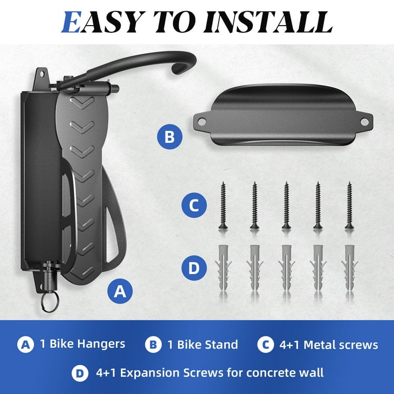 Swivel Wall Mount Bike Rack with No-Scratch Protection photo 5
