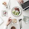 thumbnail image 1 of RYLABLUE Merry Christmas Elk Set of 4 Coaster for Drinks, Absorbent Ceramic Stone Coasters Cup Mat with Cork Base for Home Kitchen Room Coffee Table Bar Decor, 1 of 4