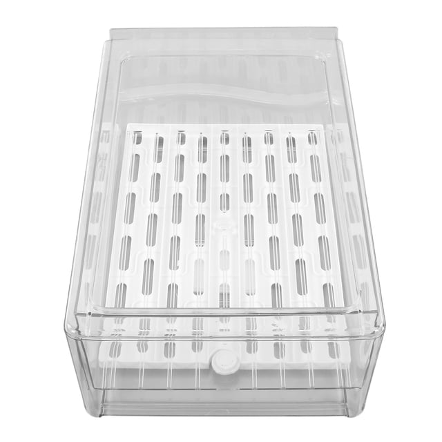EOTVIA Fruit Storage Container, Stackable Refrigerator Box With Draining Plate For Kitchen