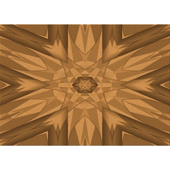 Ahgly Company Indoor Rectangle Patterned Neon Orange Area Rugs, 2' x 5'