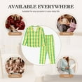 thumbnail image 7 of Sikiie yellow and green houndstooth Pajamas Set Long Sleeve Sleepwear Womens Button Down Nightwear Pj Sets-Medium, 7 of 7