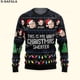 thumbnail image 3 of Suéteres de punto navideños feos con personajes/mascotas personalizados y fotos personalizadas, jerséis de regalo de Navidad, tops para parejas, fiestas, unisex, informales, 8, 3 of 5