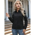 thumbnail image 6 of Super Soft Wrinkle Free Button Down Shirts for Women Solid Long Sleeve Striped Formal Work Dress Blouses Tops Black XL, 6 of 8