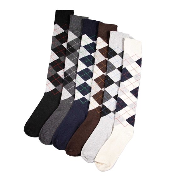 Soxy Mens Argyle Long Socks (Pack of 6)