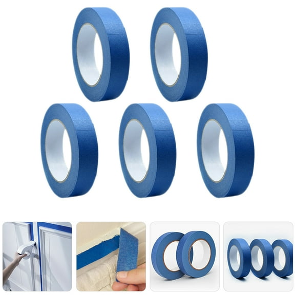 unbranded Blue Masking Tape 5 Rolls for DIY Projects and Automotive Use 1Inch Wide